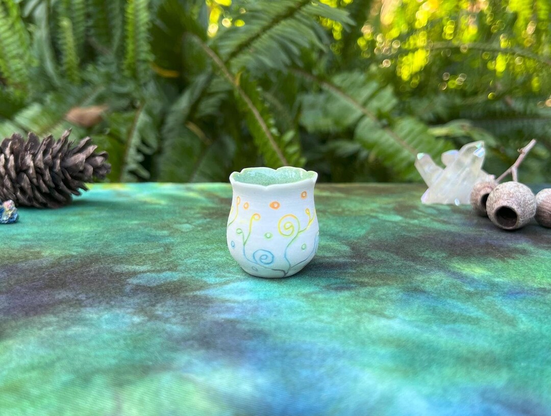 Tiny Hand Carved Ceramic Vase ~ Wheel Thrown Australian Pottery ...