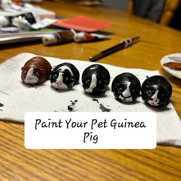 Guinea Pig Gift Paint Your Own Guinea Pig Figurine 3D paint your pet craft supplies for guinea pig gifting christmas birthday pet sculpture