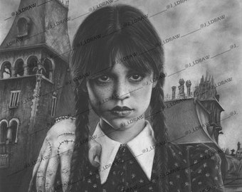 Portrait of Wednesday Addams - Jenna Ortega