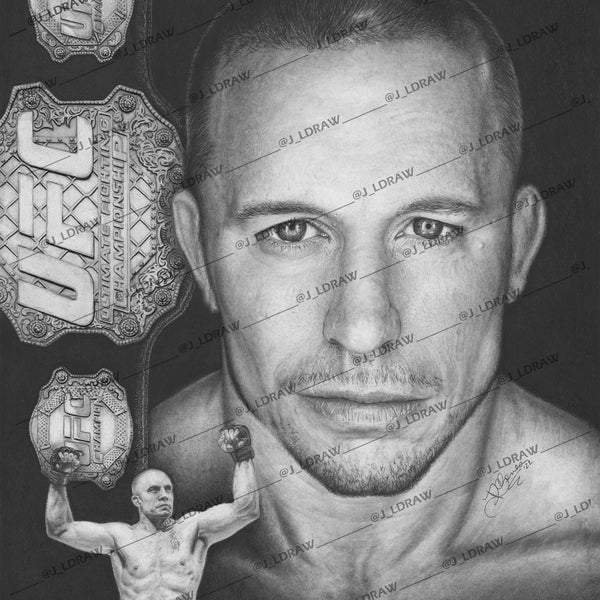 Retrato de Georges St-Pierre, también conocido como Rush, también conocido como GSP