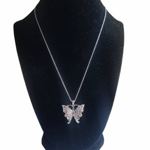 925 Sterling Silver Gothic Butterfly Necklace, 14K Gold Vermeil Gothic Butterfly, Silver Butterfly Charm Necklace, Gold Butterfly Charm- N5
