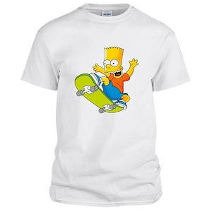 THE SIMPSONS BART T-Shirt White 100% Cotton