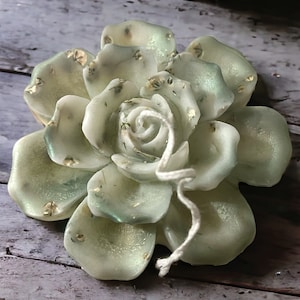 Large Peony Rose Soy Candle with Dried Flowers (4&quot;).