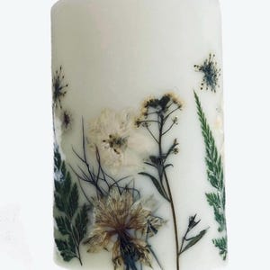 4.5&quot; Customizable Handcrafted Botanical flower candle Gift for Mother&#39;s Day, Birthday, Anniversary, Housewarming, Bridal, Wedding decor