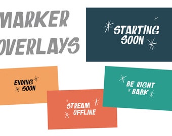 Permanent Marker Twitch Screens | Starting Soon | Be Right Back | Stream Ending | Stream Offline