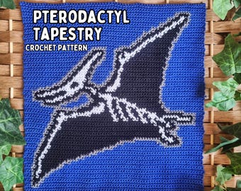 Pterodactyl Dinosaur Tapestry Crochet Pattern [DIGITAL PDF]