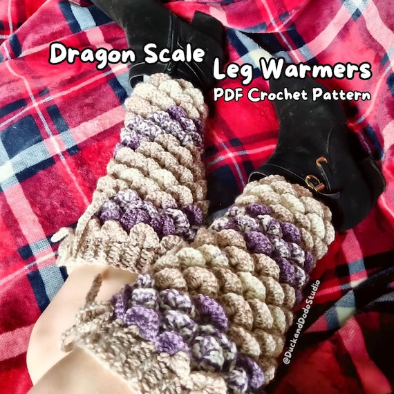 DIGITAL PDF Dragon Scale Leg Warmers Crochet Pattern All Sizes