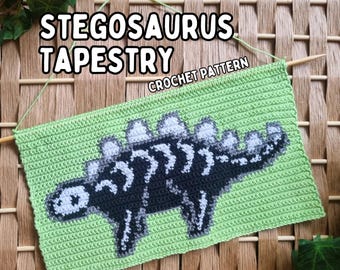 Stegosaurus Dinosaur Tapestry Crochet Pattern [DIGITAL PDF]