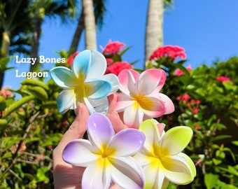 Plumeria hair claw clips| coconut girl, summer hair accessories, Pinterest hair, gift ideas