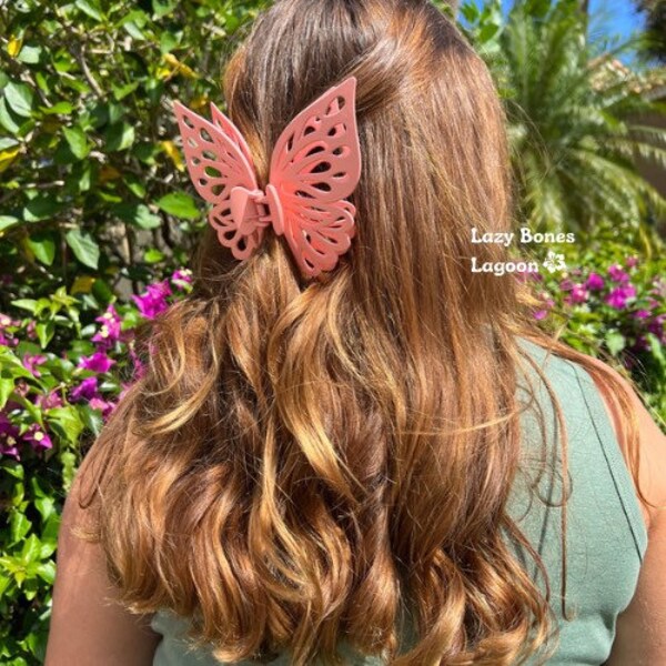 XL butterfly hair clip| cottage core, summer accessories, spring hairstyles, coconut girl, renaissance fair hair, fairycore