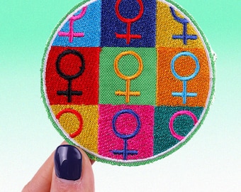 Female Sign, Feminist Badge, Iron Patch | Cartoon LGBTQIA+ | Badge, Clothes