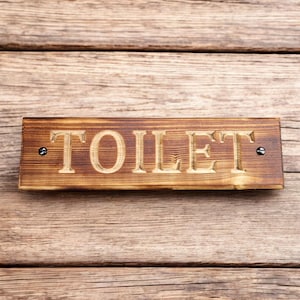 Toilet Door Sign (Rustic Style)