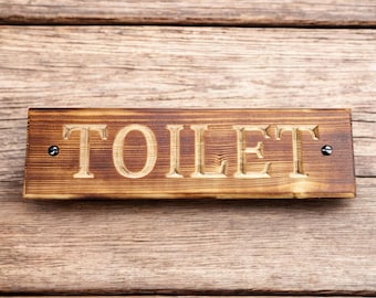 Toilet Door Sign (Rustic Style)