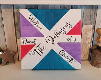 Personalised family canvas - gift for her, gift for mum, new home gift, family gift.