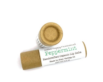 Zero Waste Peppermint Lip Balm | Organic Lip Butter| All Natural Lip Balm | 100% All Natural Lip Moisturizer