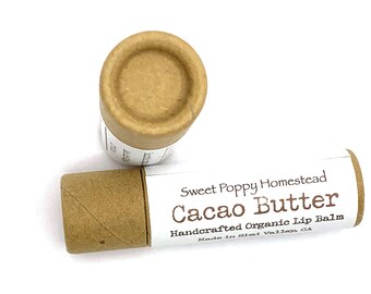 Zero Waste Organic Lip Balm Set: Natural Cacao Butter (Set of 2)