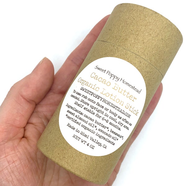 Large Zero Waste Lotion Stick | Organic Lotion Bar | Natural Beeswax Lotion