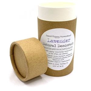 Large Lavender Natural Deodorant: Baking Soda & Aluminum Free