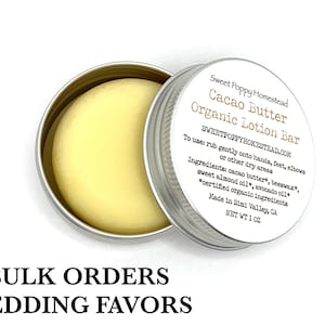 Organic Cacao Butter Lotion Bar: Zero Waste Wedding Favors