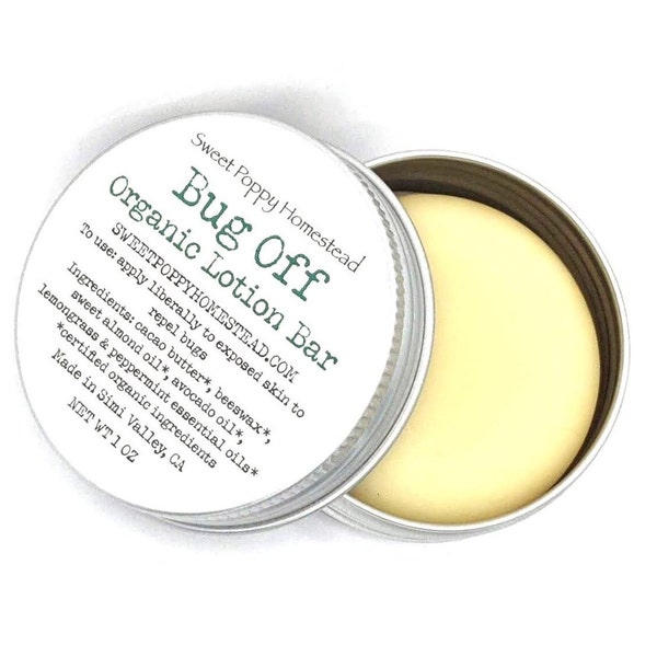 Organic Bug Off Lotion Bar | Natural Insect Repellent Solid Lotion Bar | Bug Off Balm