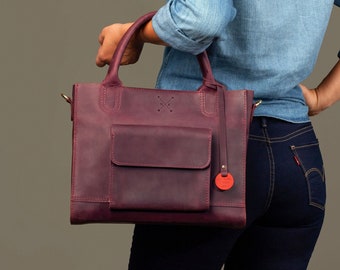 13 inch laptop bag leather, briefcase for women, office briefcase, tote 13" laptop bag, Christmas gift for her, gift for wife