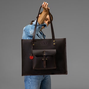 Arbeitstasche für Frau, Tasche Leder Laptoptasche Frau, Tragetasche mit Monogramm, personalisiertes Geschenk für Frauen, große und kleine Taschen