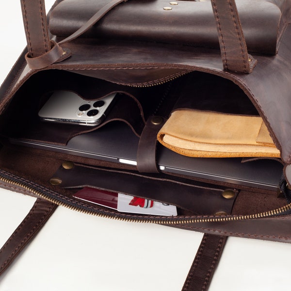 Bolso de enfermera y bolso de trabajo, monedero de piel con bolsillo, bolso con compartimento para ordenador, piel de alta calidad.