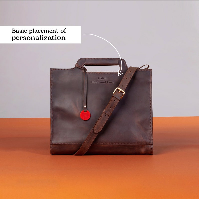 Custom laptop bag, personalized laptop bag, leather laptop bag, 15 MacBook bag, MacBook laptop bag, briefcase for laptop, personalized bag image 4