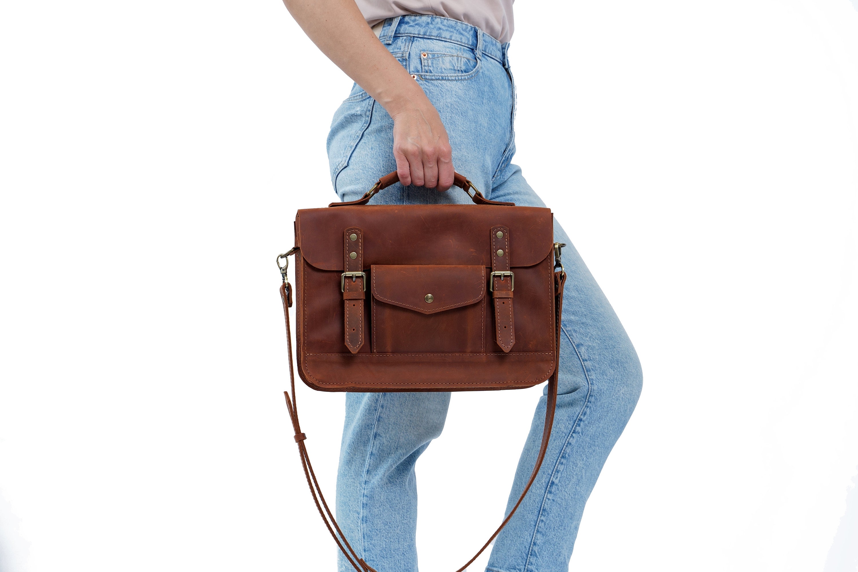 FATFACE Chestnut vlass Clara Satchel
