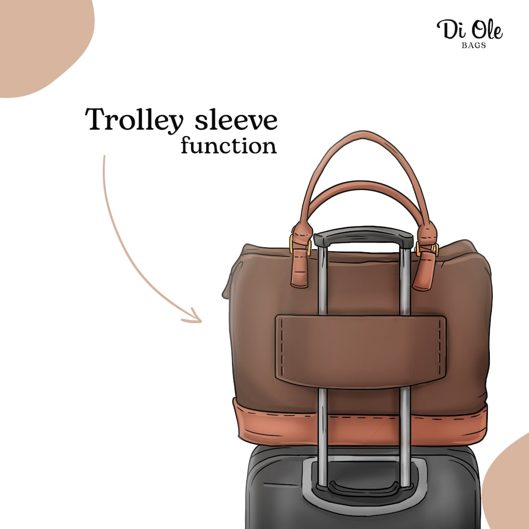 Leather Duffel Weekender Bag Trolley Sleeve Duffle Bag For Travel