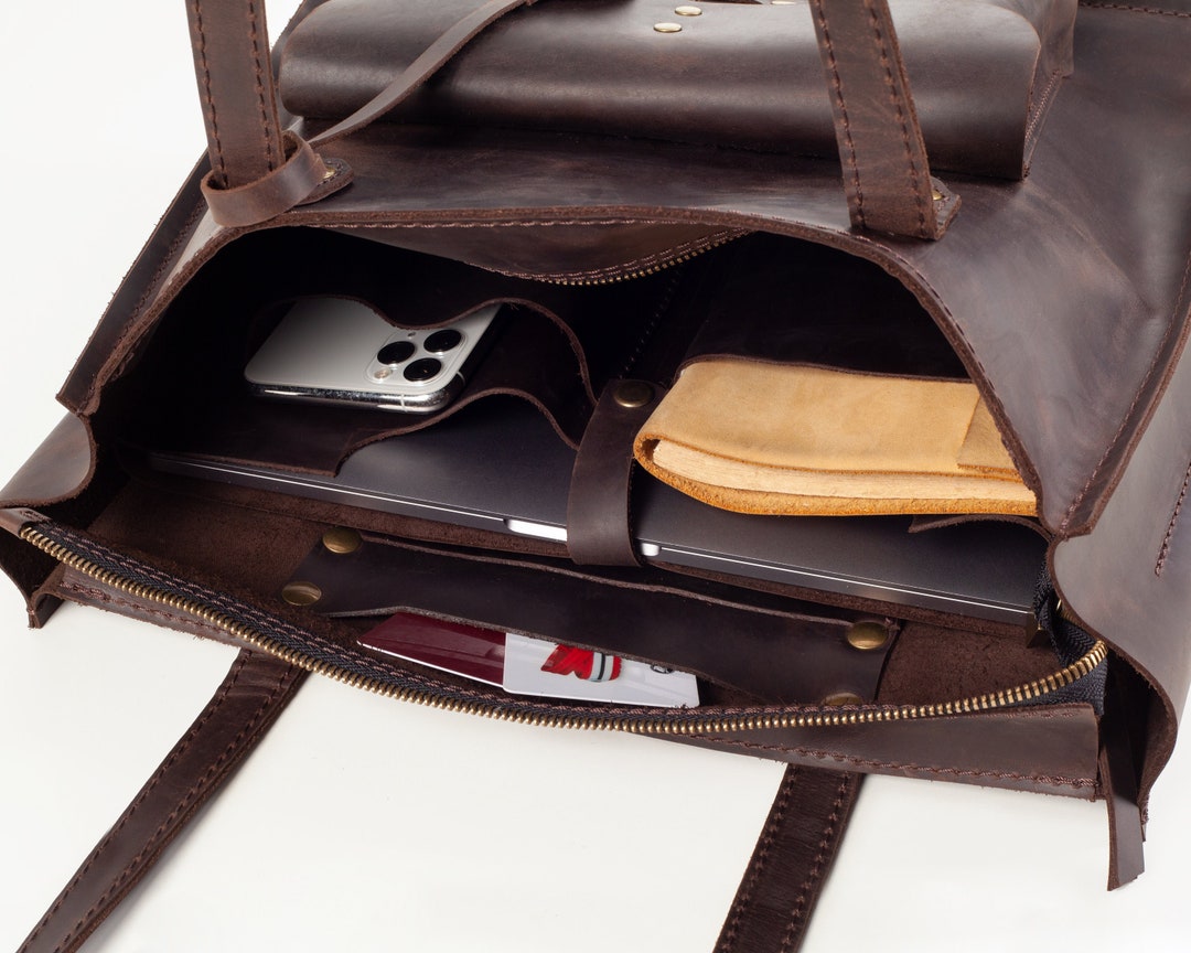 Nurse Bag and Tote for Work, Leather Purse With Pocket, Bag With