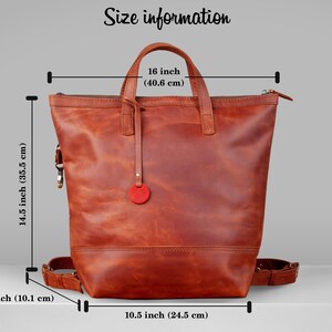 Reisrugzak vrouw, leren reisrugzak, damesrugzak, laptoprugzak, leren rugzaktas dames, gepersonaliseerde tas voor vrouwen afbeelding 9