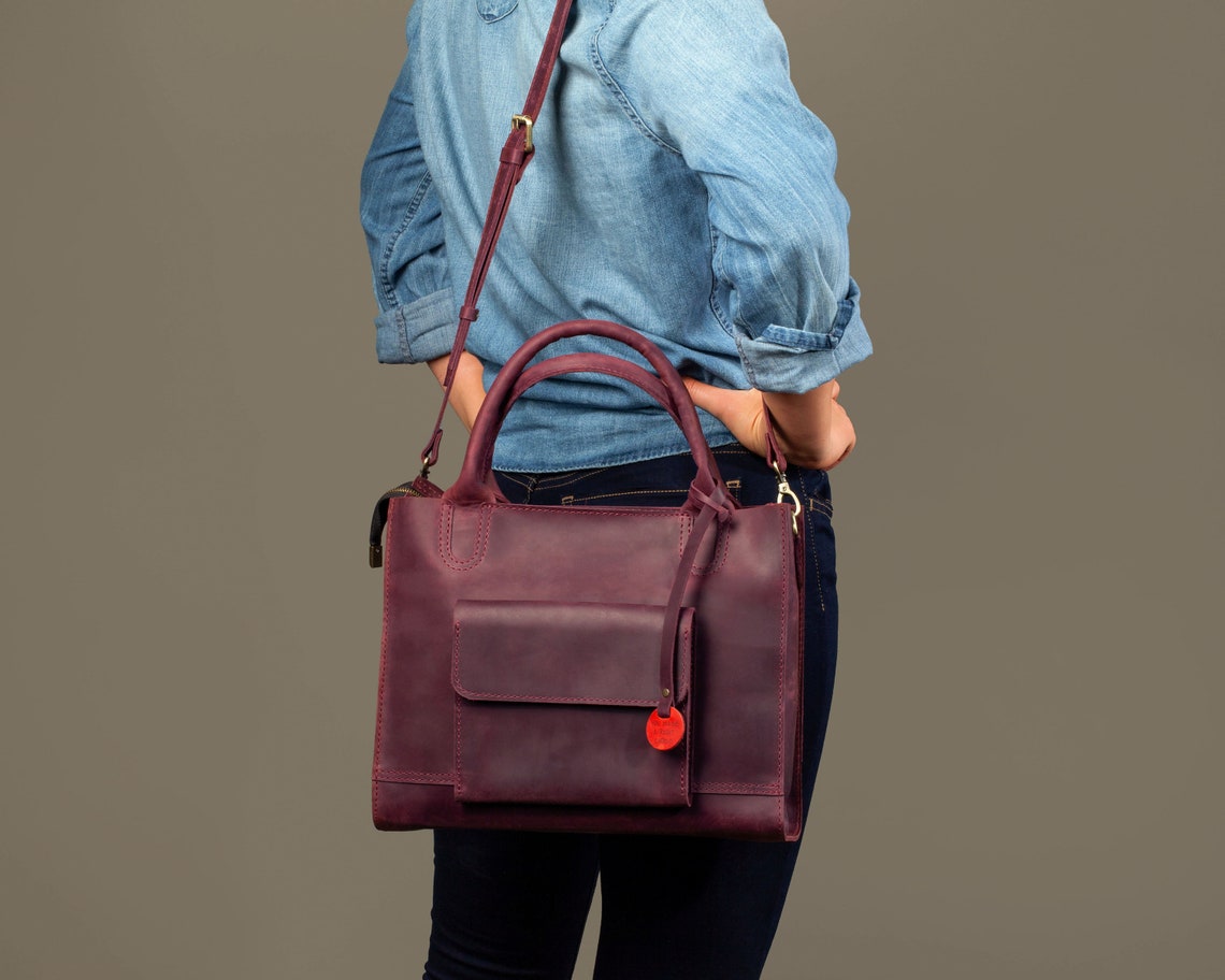 Personalized Leather Messenger for Women Leather Messenger Etsy