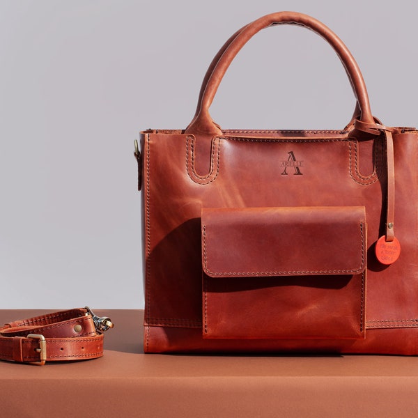 Bolso de piel para mujer, Bolsos minimalistas para mujer, Monedero de piel, Bolso de hombro, Bolsos de piel para mujer, Bolso de piel personalizado