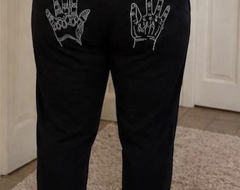 Metal Arm Handprint Joggers | Women’s Graphic Lounge Pants | Fandom Inspired Hand Print Sweatpants