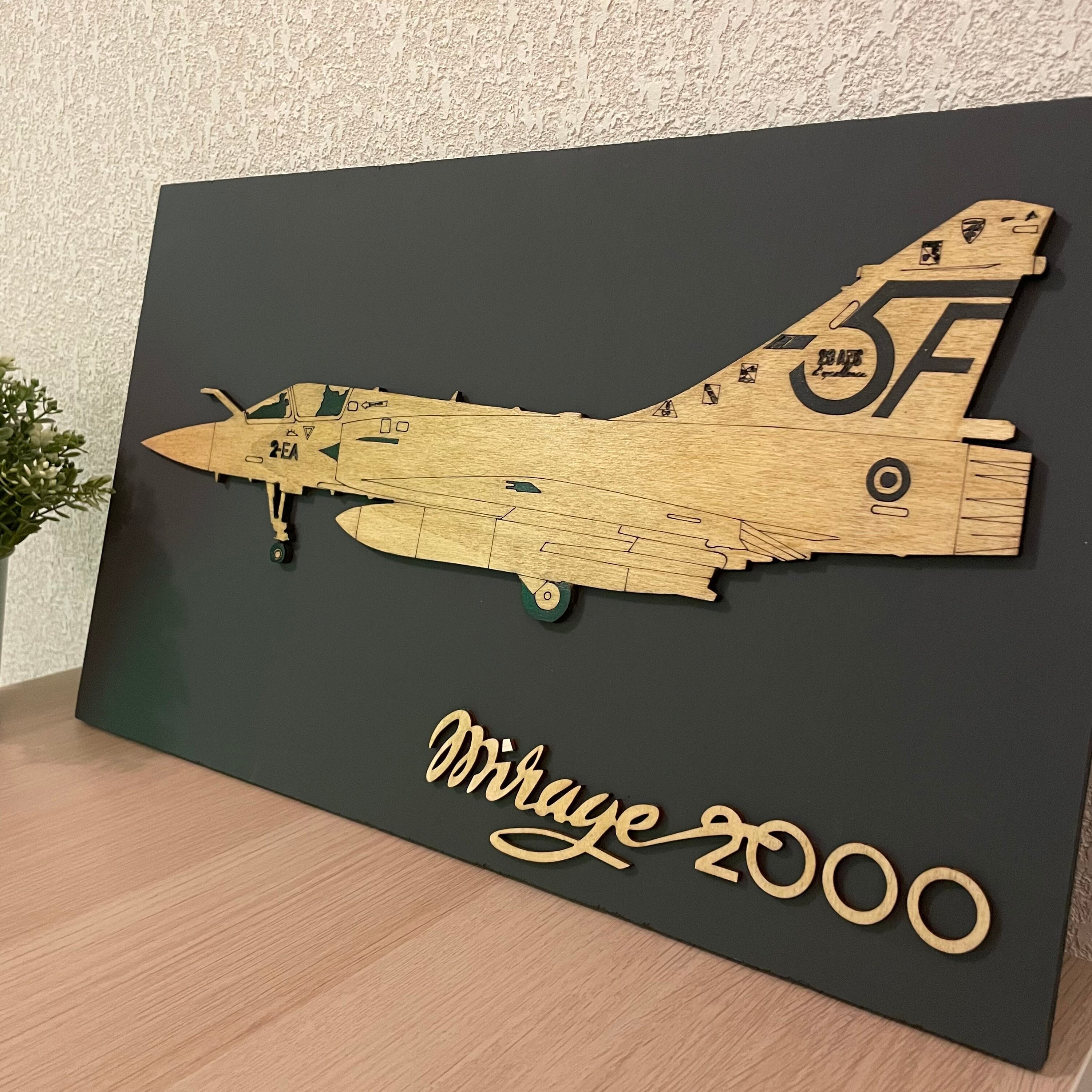 Tableau 3D Mirage 2000-5 en Bois