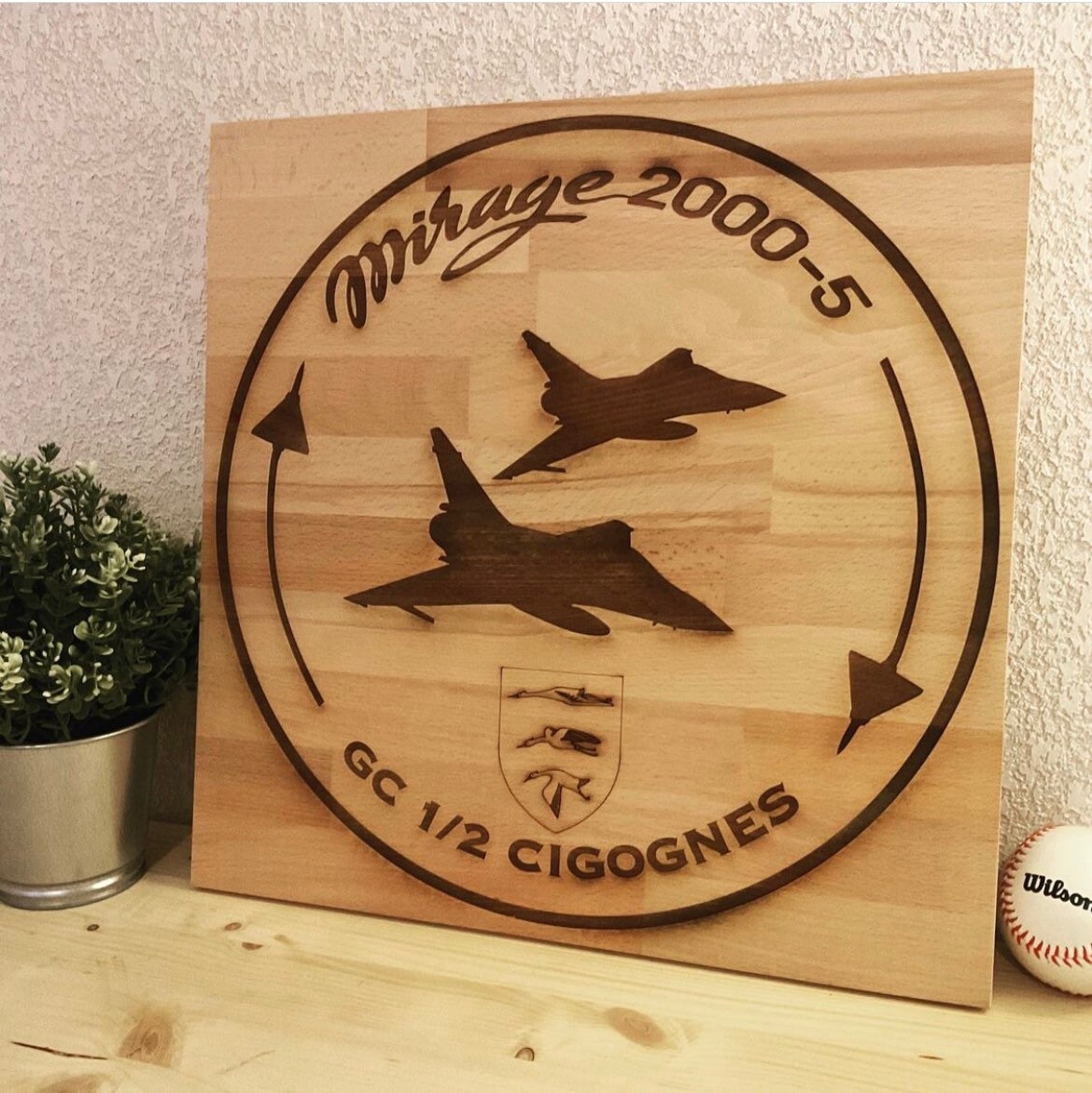 Tableau Mirage 2000-5 1/2 Cigognes Bois de Hêtre