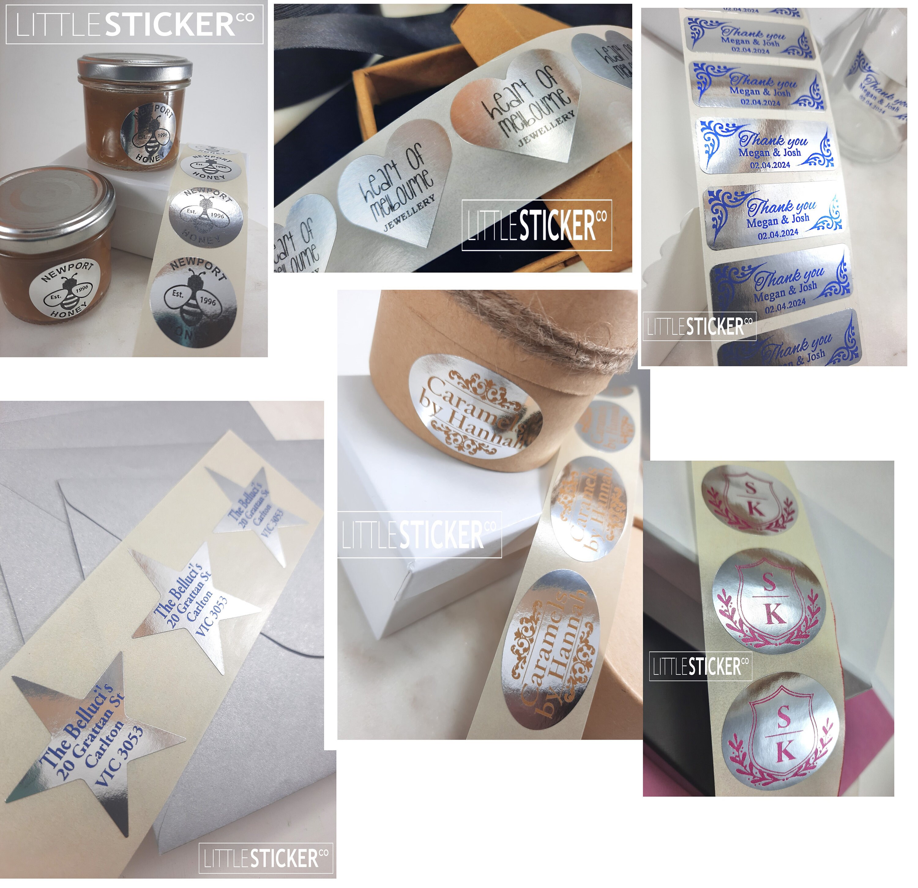 Custom Silver Foil Stickers: Personalized Metallic Labels - Etsy