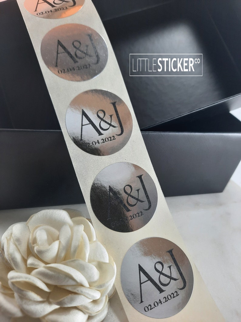 Custom Silver Foil Stickers: Personalized Metallic Labels - Etsy
