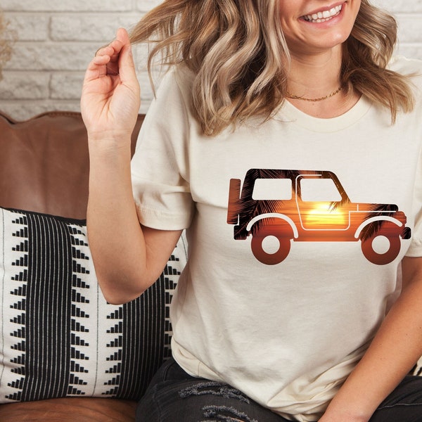 Sunset Offroad Shirt | 2-Door Truck Girl Shirt | Truck Lovers Shirt | Offroad Life | Short-Sleeve Unisex T-Shirt