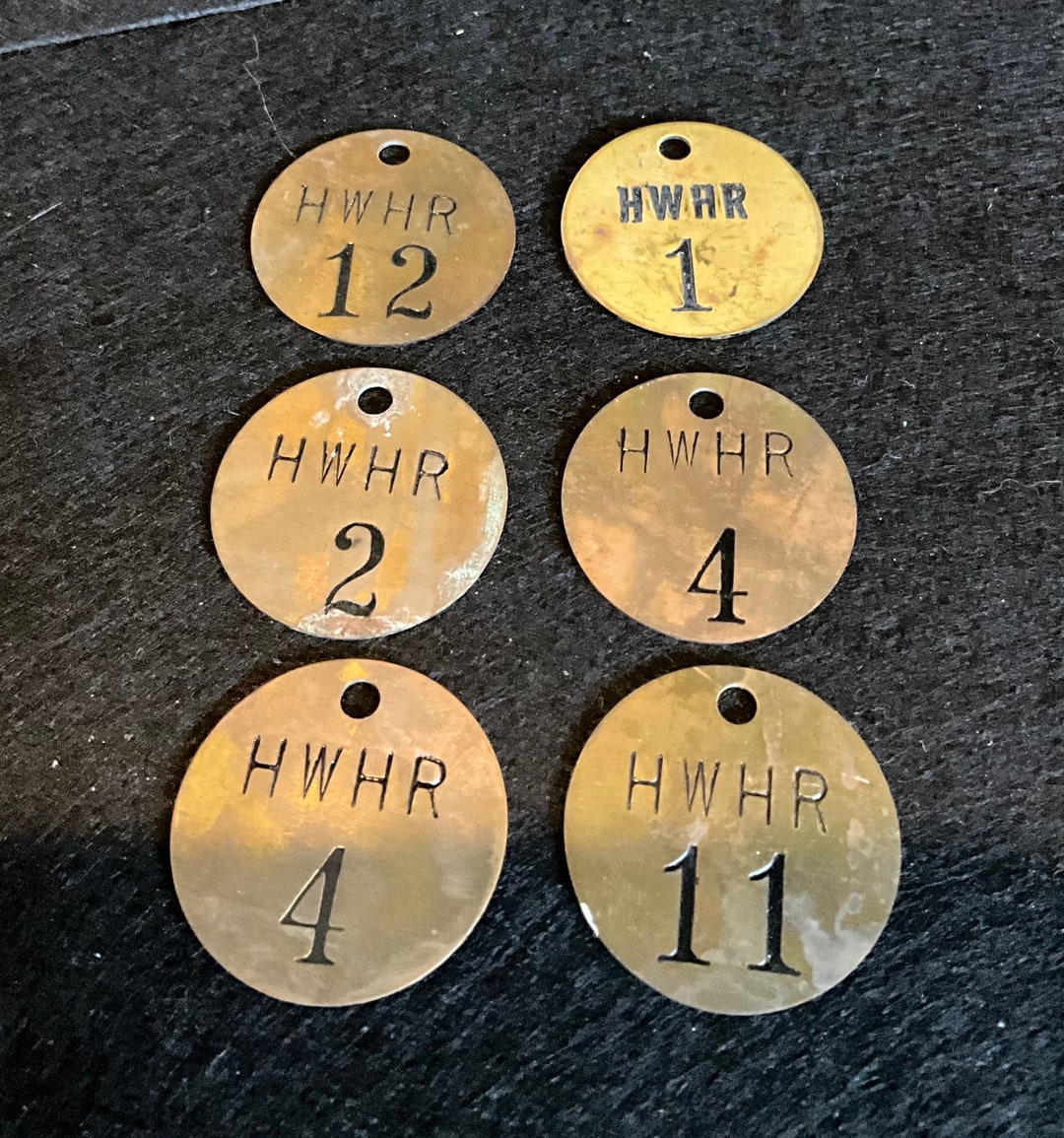 SET of 6 Brass Number Tags. Steampunk - Etsy