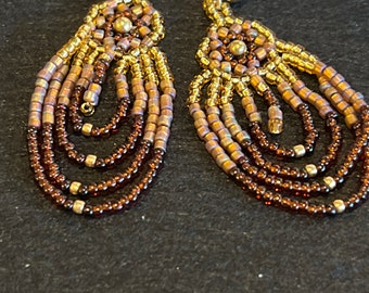 Beaded Earrings with Pierced Ear Posts.