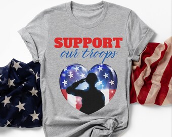 Support our troops shirt, Troops shirt, Military shirt, Deployment shirt, Women's t-shirt, Men's t-shirt, Military gift, USA, America, tee