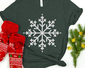 Snowflake T-shirt, Christmas Snowflake T-Shirt, Christmas T-shirt, Cute Christmas Shirt, Christmas Gift, Xmas Snowflake, Merry Christmas