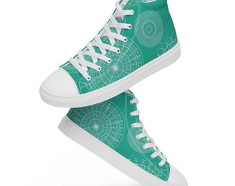 Women’s high top canvas shoes - Mandala Teal