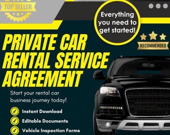 Car Rental Contract Template, Editable Car Rental Agreement, Printable Vehicle Rental Contract, Vehicle Rental Agreement Instant Download