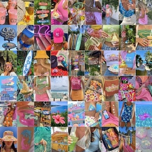 60 PCS Coconut Girl Collage Kit | Trendy Summer Room Decor | Pinterest Vsco Danish Pastel Wall Collage Kit | Summer 2022 (DIGITAL DOWNLOAD)