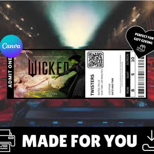 PERSONALISIERT FÜR SIE Kino Karte | Benutzerdefinierte Kinokarte | Druckbare personalisierte Event-Karte | Kundenspezifisches Kinokartengeschenk, Ereigniskarte