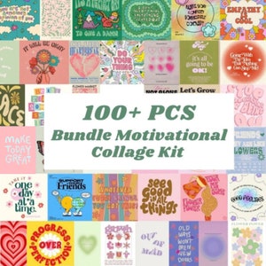 Bundel van 103 stuks | Motiverende collageset | Pinterest Vsco Deense pastel muurcollagekit | Coconut Girl Aesthetic (DIGITAL DOWNLOAD)