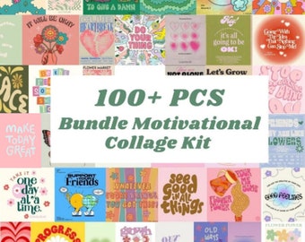 103 PCS Bundle | Motivational Collage Kit | Pinterest Vsco Danish Pastel Wall Collage Kit | Coconut Girl Aesthetic (DIGITAL DOWNLOAD)